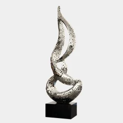 Statues & Sculptures Giant|Floor Standing^Eternal Flame 173cm Silver Metal Garden Sculpture
