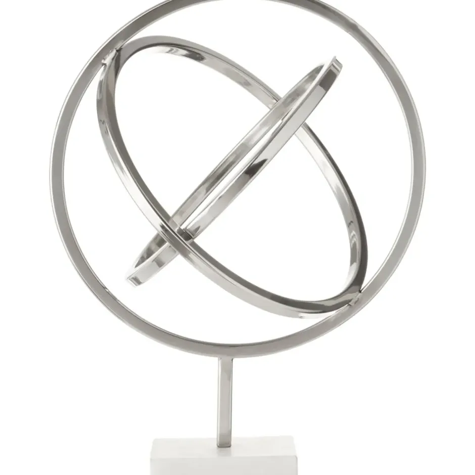 Statues & Sculptures Table Top|Contemporary^Eternal Orbit 42cm Silver Metal Indoor Sculpture