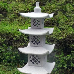 Statues & Sculptures Pagodas^Five Tier Japanese Pagoda Lantern Granite Garden Ornament