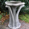 Statues & Sculptures Bird Baths^Flower Design Stone Garden Bird Bath