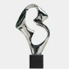 Statues & Sculptures Table Top|Floor Standing^Flow Motion 96cm Silver Metal Indoor Sculpture v3