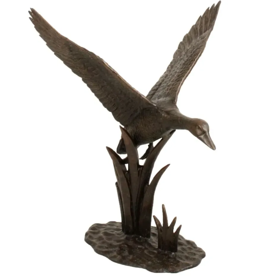 Statues & Sculptures Ducks^Flying Duck Bronze Metal Garden Ornament