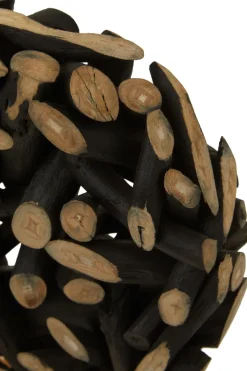 Statues & Sculptures Table Top|Abstract^Forest Orb 35cm Black Wood Indoor Sculpture