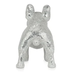 Statues & Sculptures Table Top|Floor Standing^French Bulldog 38cm Silver Resin Indoor Sculpture