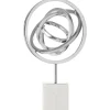 Statues & Sculptures Table Top|Abstract^Galactic Sphere 43cm Silver Metal Indoor Sculpture
