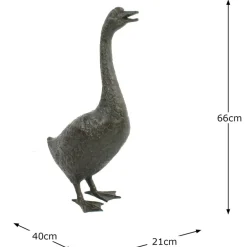 Statues & Sculptures Goose^Goose 66cm Bronze Metal Garden Ornament
