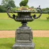 Statues & Sculptures Round^Grand Cheshire Urn Bronze Metal Garden Planter