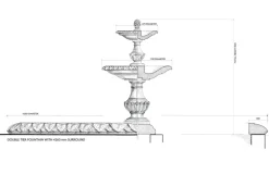 Statues & Sculptures Water Features^Grand Double Tier 4m Sandstone Stone Water Fountain Feature