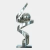 Statues & Sculptures Table Top|Floor Standing^Gravity Sphere 92cm Silver Metal Indoor Sculpture