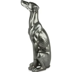 Statues & Sculptures Floor Standing|Animals^Guardian Greyhound 81cm Anthracite Resin Indoor Sculpture