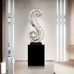 Statues & Sculptures Table Top|Floor Standing^Iconic Symphony 85cm Silver Metal Indoor Sculpture