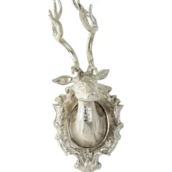 Statues & Sculptures Wall Art|Animals^Imperial Stag 65cm Silver Metal Wall Sculpture
