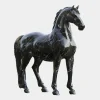 Statues & Sculptures Horses^Imperial Stallion 220cm Black Marble Garden Statue