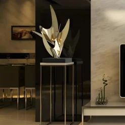 Statues & Sculptures Table Top|Abstract^Infinite Bloom 71cm Silver Metal Indoor Sculpture