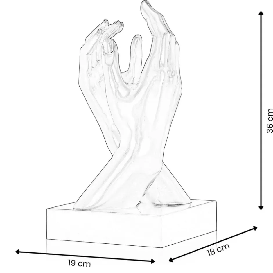 Statues & Sculptures Table Top|Contemporary^Infinite Touch 36cm Silver Resin Indoor Sculpture