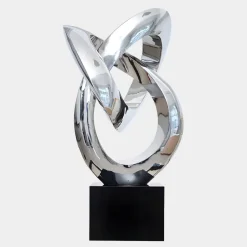Statues & Sculptures Giant|Floor Standing^Infinity Fusion 180cm Silver Metal Garden Sculpture