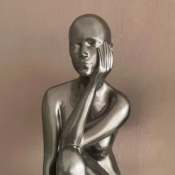 Statues & Sculptures Figurative|Floor Standing^Introspective 74cm Anthracite Resin Indoor Sculpture