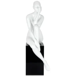 Statues & Sculptures Figurative|Floor Standing^Introspective 74cm White Resin Indoor Sculpture