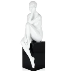 Statues & Sculptures Figurative|Floor Standing^Introspective 74cm White Resin Indoor Sculpture