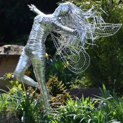Statues & Sculptures Fairies^Kaida Fairy 90cm Metal Wire Garden Sculpture