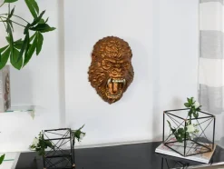 Statues & Sculptures Wall Art|Animals^King Gorilla 43cm Bronze Resin Wall Sculpture