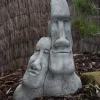 Statues & Sculptures Easter Island Heads^Leaning Easter Island Heads Stone Garden Ornament