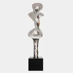 Statues & Sculptures Giant|Floor Standing^Liquid Fusion 238cm Silver Metal Garden Sculpture