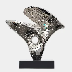 Statues & Sculptures Table Top|Abstract^Lucid Motion 47cm Silver Metal Indoor Sculpture