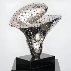 Statues & Sculptures Table Top|Abstract^Lucid Motion 47cm Silver Metal Indoor Sculpture