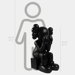 Statues & Sculptures Figurative|Floor Standing^Lucify Hide 110cm Black Resin Indoor Sculpture