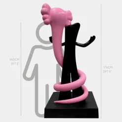 Statues & Sculptures Giant|Floor Standing^Lucify Viper 176cm Pink Resin Indoor Sculpture