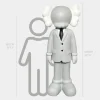 Statues & Sculptures Giant|Figurative^Lucify Vogue 180cm Grey Resin Indoor Sculpture
