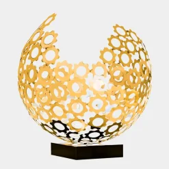 Statues & Sculptures Table Top|Abstract^Lunar Sphere 48cm Gold Metal Indoor Sculpture