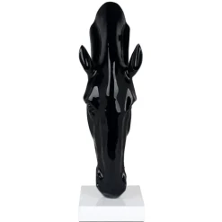 Statues & Sculptures Floor Standing|Animals^Majestic Horse Head 70cm Black Resin Indoor Sculpture