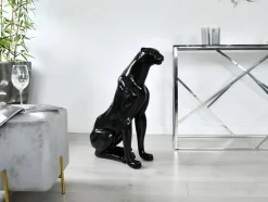 Statues & Sculptures Floor Standing|Animals^Majestic Panther 78cm Black Resin Indoor Sculpture