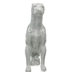 Statues & Sculptures Floor Standing|Animals^Majestic Panther 80cm Silver Resin Indoor Sculpture
