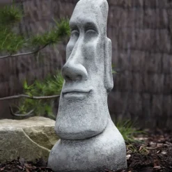 Statues & Sculptures Easter Island Heads^Male Easter Island Head Stone Garden Ornament