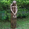 Statues & Sculptures Modern^Melina on Column 110cm Bronze Resin Garden Statue