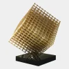 Statues & Sculptures Floor Standing|Abstract^Multiverse 120cm Gold Geometric Metal Garden Sculpture