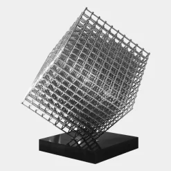 Statues & Sculptures Floor Standing|Abstract^Multiverse 150cm Silver Geometric Metal Garden Sculpture