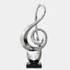 Statues & Sculptures Floor Standing|Abstract^Musical Pulse 106cm Silver Metal Indoor Sculpture