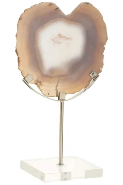 Statues & Sculptures Table Top|Abstract^Mystical Agate 30cm White & Silver Stone Indoor Sculpture
