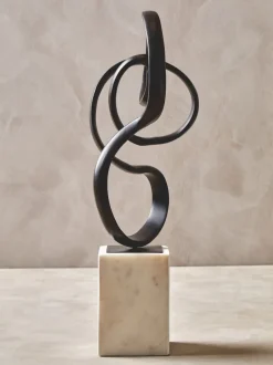 Statues & Sculptures Table Top|Abstract^Mystical Grace 60cm Black Metal Indoor Sculpture