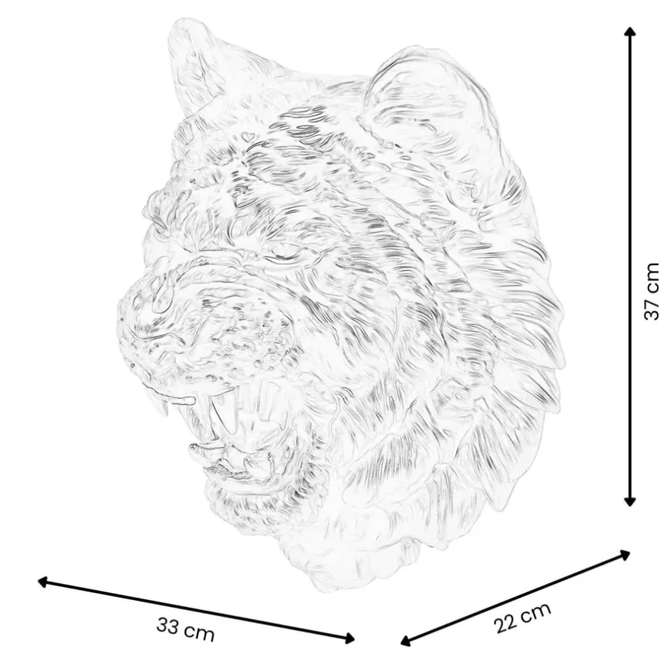 Statues & Sculptures Wall Art|Animals^Mystic Tiger 37cm Bronze Resin Wall Sculpture
