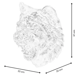 Statues & Sculptures Wall Art|Animals^Mystic Tiger 37cm White Resin Wall Sculpture