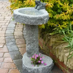 Statues & Sculptures Bird Baths^Natural Granite Stone Garden Birdbath