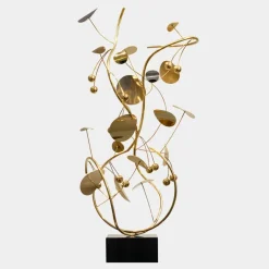 Statues & Sculptures Floor Standing|Abstract^Nebular Bloom 103cm Gold Metal Indoor Sculpture