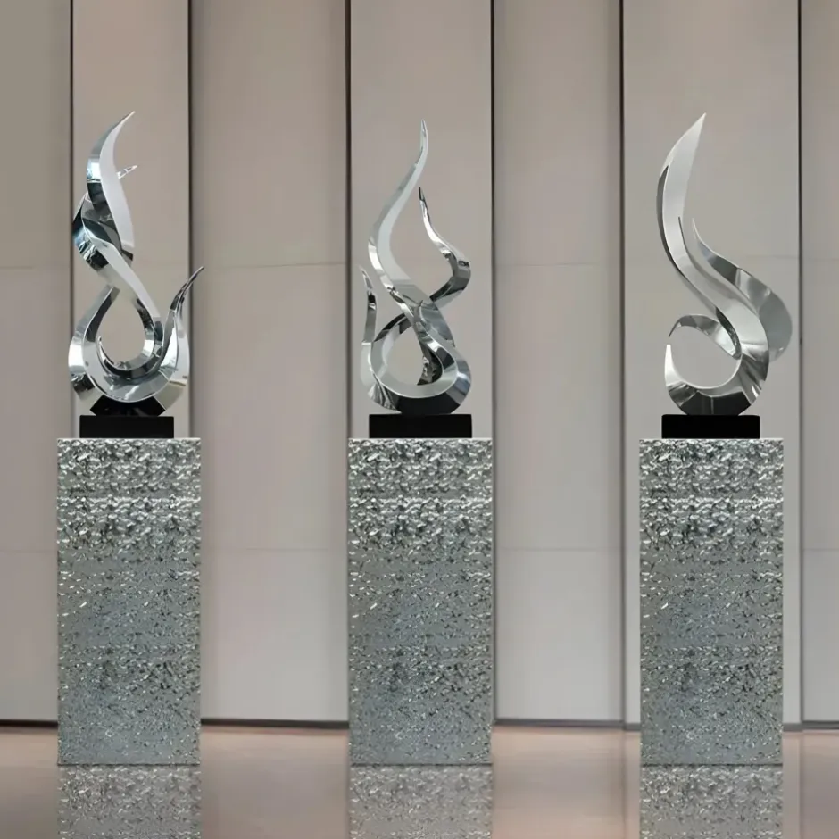 Statues & Sculptures Table Top|Floor Standing^Nexus Ignite 85cm Silver Metal Indoor Sculpture v2