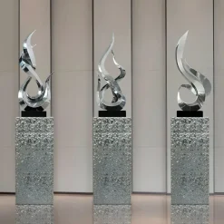 Statues & Sculptures Table Top|Floor Standing^Nexus Ignite 91cm Silver Metal Indoor Sculpture v3