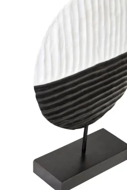 Statues & Sculptures Table Top|Abstract^Night & Day 41cm Black & White Wood Indoor Sculpture